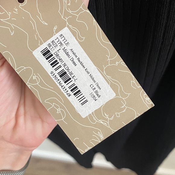 Meshki Avalon Backless Midaxi Dress NWT size Large Black - Picture 7 of 12